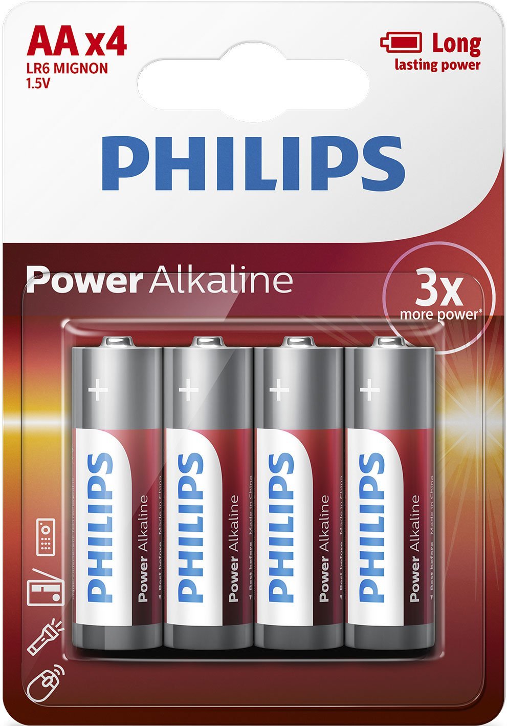 Philips Batteries AA Alkaline 4 pack