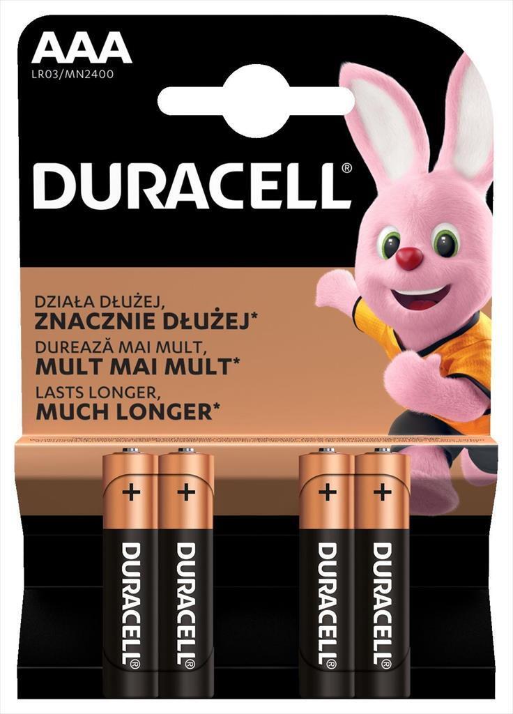 Batteries Duracell 4xAAA 1.5V Basic Alkaline