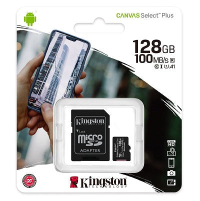 Kingston Micro SD Card 128GB 100MB/scl 10
