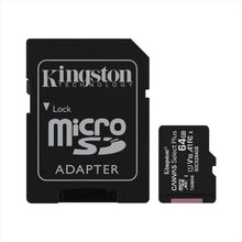 Kingston Micro SD 64GB Canvas C/10 UHS-I U1 V100 100MB Read 1 w/Adapter