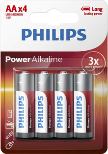 Philips Batteries AA Alkaline 4 pack