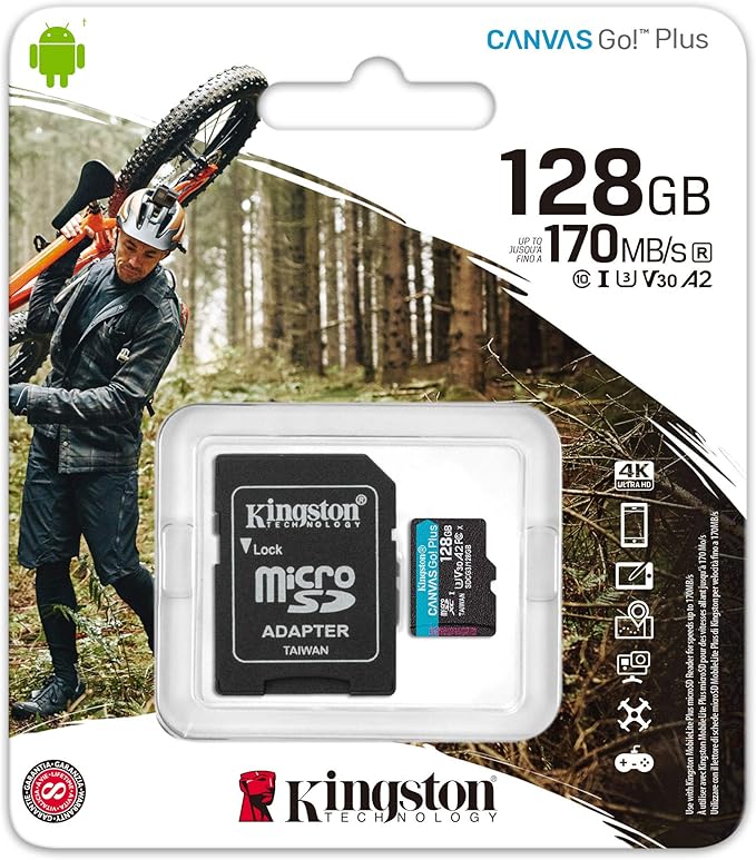 Kingston Micro SD Card 128GB 170MB/S V30/42 со адаптер