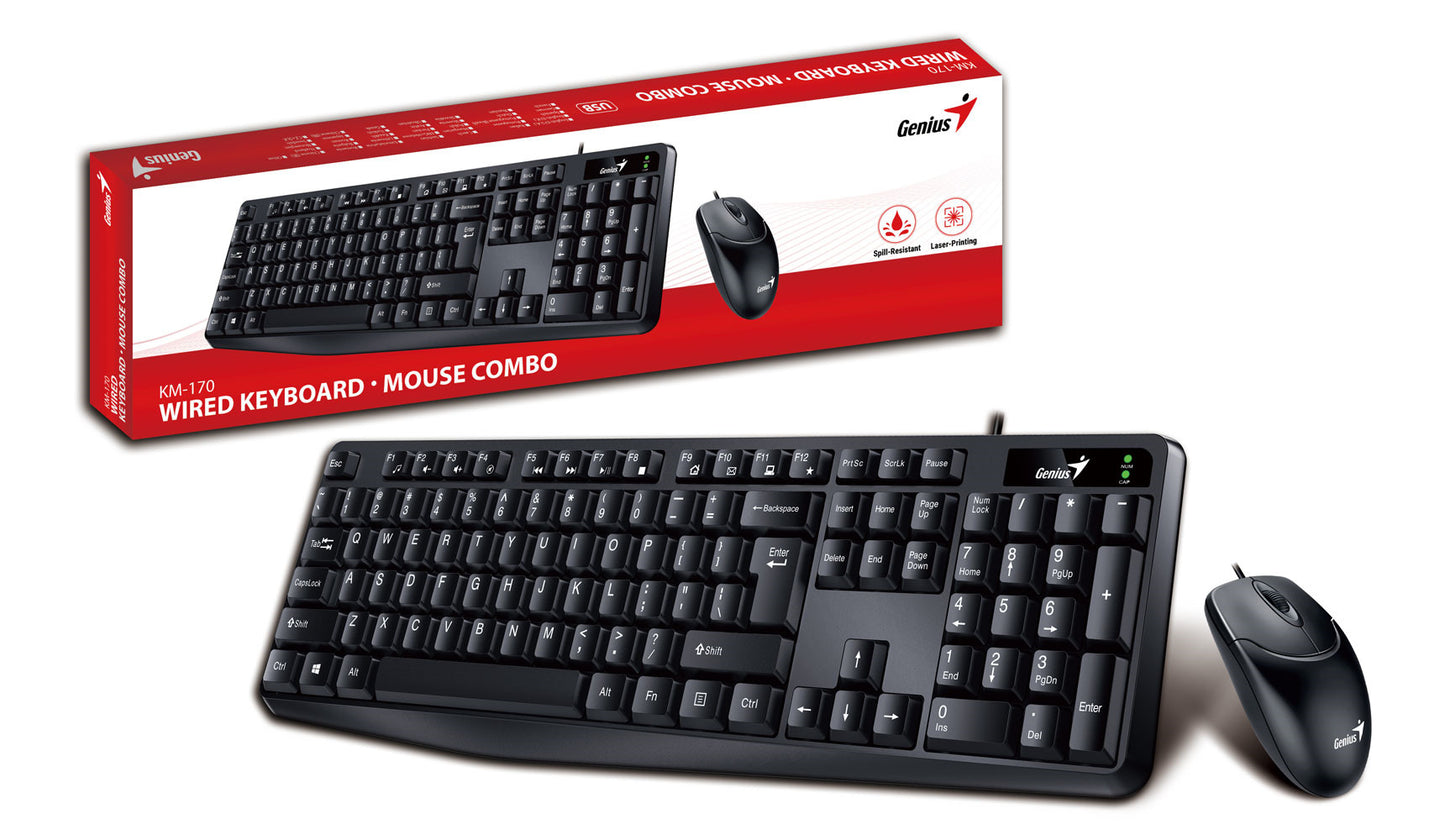 Genius Keyboard + Mouse KM170 Combo